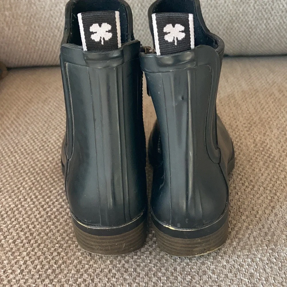 LUCKY BRAND Black Rubber Chelsea Rain Boots Womens Size 6 - Picture 8 of 12